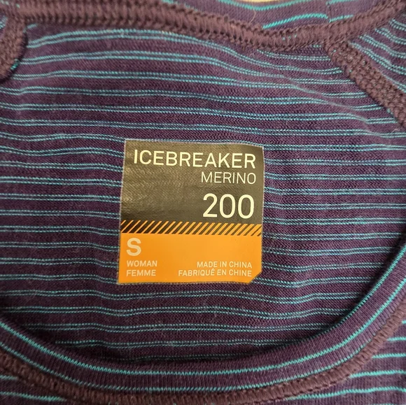 Icebreaker Womens 200 Oasis Long Sleeve Crew Base Layer Lazarte/Esprs Small - Picture 7 of 8